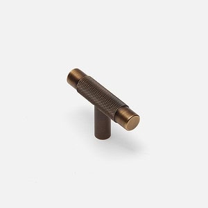 Filby - Knurled Antique Bronze Brass Pull - Architectural Hardware - Antique Bronze Brass Pull