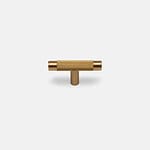 Filby - Knurled Brushed Brass Pull - Architectural Hardware - Brushed Brass Pull