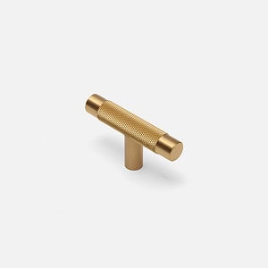 Filby - Knurled Brushed Brass Pull - Architectural Hardware - Brushed Brass Pull