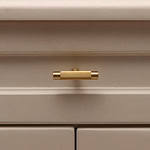 Filby - Knurled Brushed Brass Pull - Architectural Hardware - Brushed Brass Pull