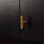 Filby - Knurled Brushed Brass Pull - Architectural Hardware - Brushed Brass Pull