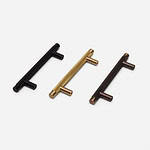 Filby - Knurled Brushed Brass Handle - Architectural Hardware - Knurled Brushed Brass Handle