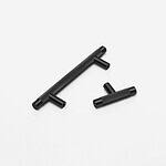 Filby - Knurled Matte Black Brass Pull - Architectural Hardware - Matte Black Brass Pull