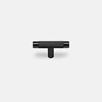 Filby - Knurled Matte Black Brass Pull - Architectural Hardware - Matte Black Brass Pull