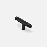 Filby - Knurled Matte Black Brass Pull - Architectural Hardware - Matte Black Brass Pull