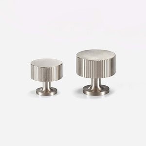 Celle - Brushed Silver Nickel Brass Knob - Architectural Hardware - Brushed Silver Nickel Brass