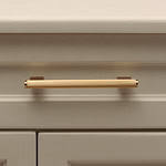Genoa - Knurled Brushed Brass Handle - Architectural Hardware - Genoa Knurled Brushed Brass Handle