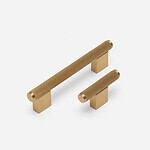 Genoa - Knurled Brushed Brass T-Bar Pull - Architectural Hardware - Knurled Brushed Brass T-Bar Pull