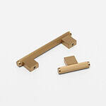 Genoa - Knurled Brushed Brass T-Bar Pull - Architectural Hardware - Knurled Brushed Brass T-Bar Pull