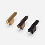Genoa - Knurled Brushed Brass T-Bar Pull - Architectural Hardware - Knurled Brushed Brass T-Bar Pull