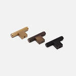 Genoa - Knurled Brushed Brass T-Bar Pull - Architectural Hardware - Knurled Brushed Brass T-Bar Pull