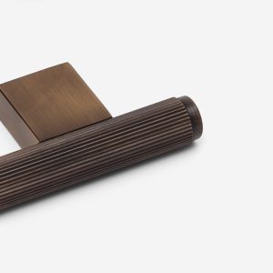 Genoa - Knurled Antique Bronze Brass T-Bar Pull - Architectural Hardware - Knurled Antique Bronze Brass T-Bar Pull