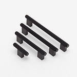 Genoa - Knurled Matte Black Brass T-Bar Pull - Architectural Hardware - Knurled Matte Black Brass T-Bar Pull