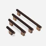 Genoa - Knurled Antique Bronze Brass T-Bar Pull - Architectural Hardware - Knurled Antique Bronze Brass T-Bar Pull