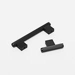 Genoa - Knurled Matte Black Brass T-Bar Pull - Architectural Hardware - Knurled Matte Black Brass T-Bar Pull