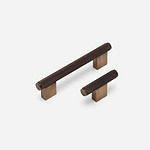 Genoa - Knurled Antique Bronze Brass T-Bar Pull - Architectural Hardware - Knurled Antique Bronze Brass T-Bar Pull