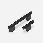 Genoa - Knurled Matte Black Brass T-Bar Pull - Architectural Hardware - Knurled Matte Black Brass T-Bar Pull