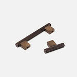 Genoa - Knurled Antique Bronze Brass T-Bar Pull - Architectural Hardware - Knurled Antique Bronze Brass T-Bar Pull