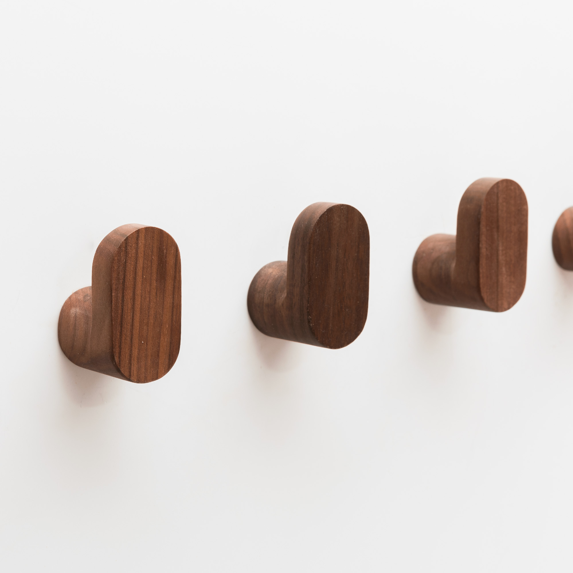 L Curved Walnut Wood Wall Hook - Architectural Hardware - L Curved Walnut Wood Wall Hook