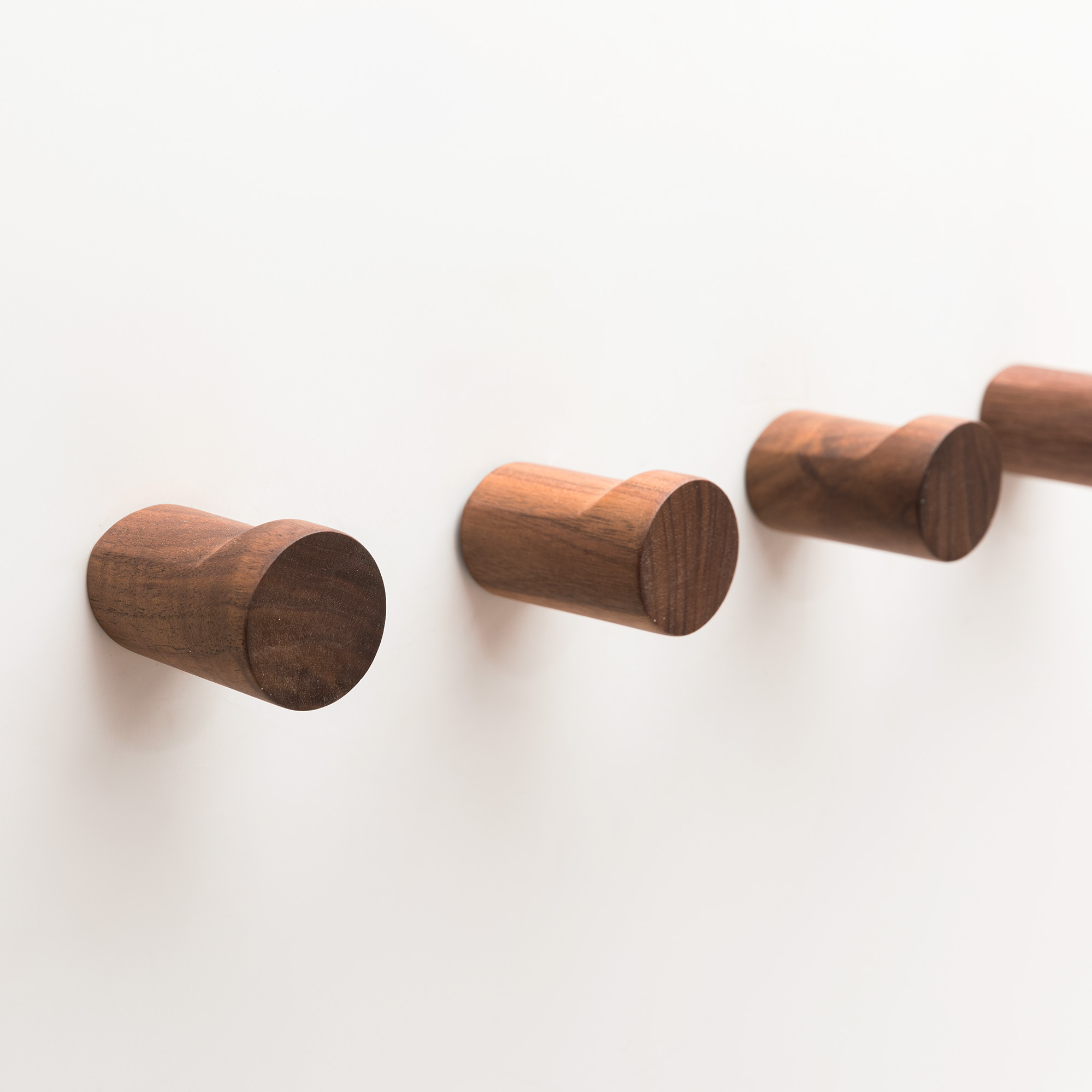 Cylinder Walnut Wood Wall Hook - Architectural Hardware - Cylinder Walnut Wood Wall Hook