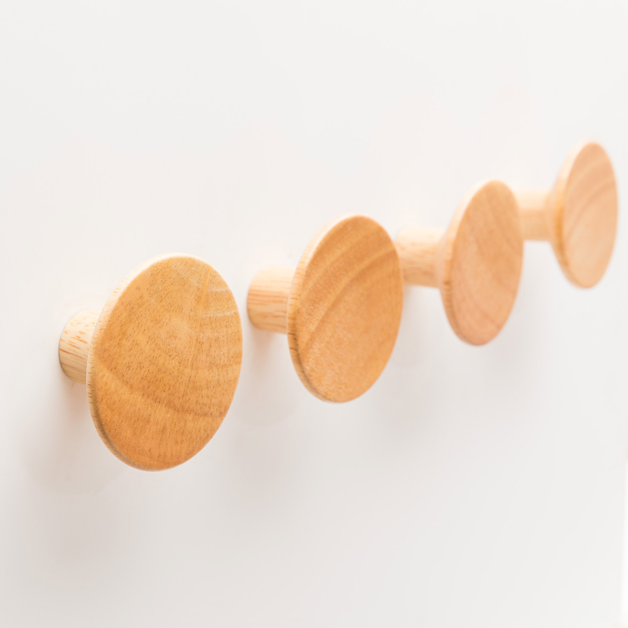 Round Rubber Wood Wall Hook - Architectural Hardware - Round Rubber Wood Wall Hook