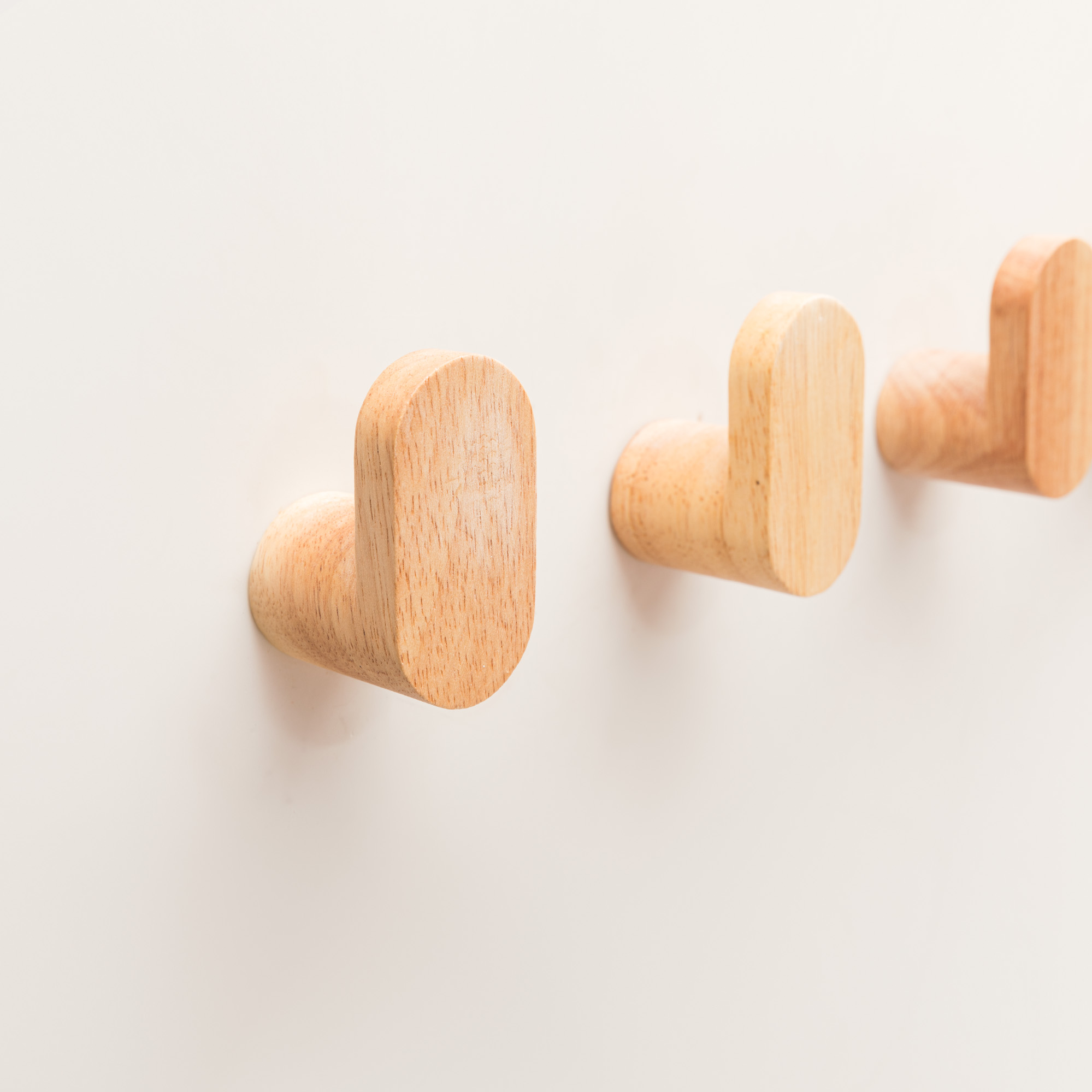 L Curved Rubber Wood Wall Hook - Architectural Hardware - L Curved Rubber Wood Wall Hook