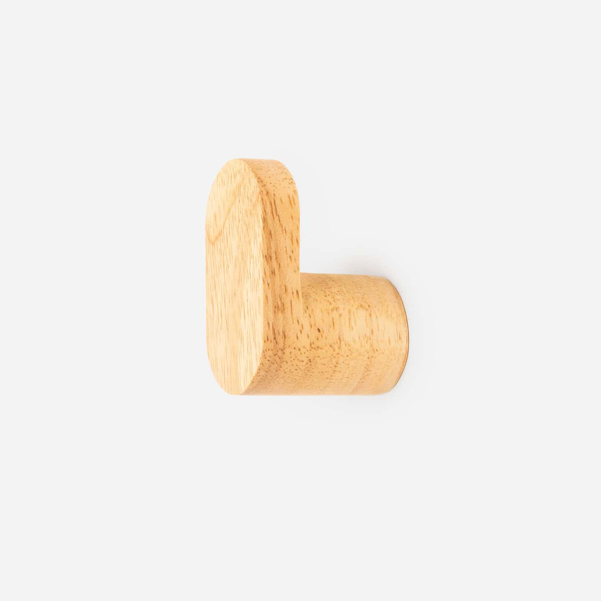 L Curved Rubber Wood Wall Hook - Architectural Hardware - L Curved Rubber Wood Wall Hook