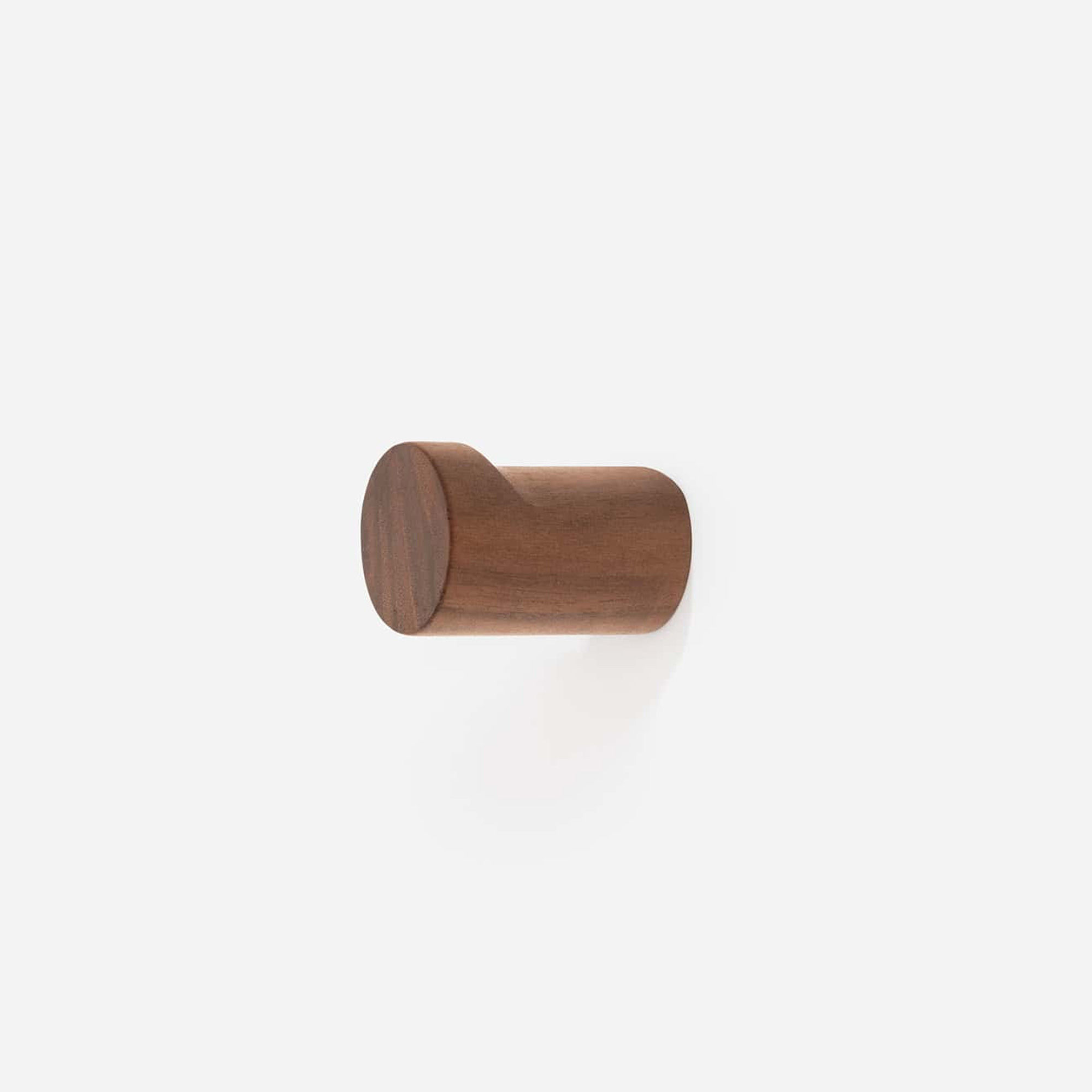 Cylinder Walnut Wood Wall Hook - Architectural Hardware - Cylinder Walnut Wood Wall Hook