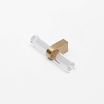 Hesse - Acrylic and Brushed Brass T-Bar Pull - Architectural Hardware - Acrylic and Brushed Brass T-Bar Pull
