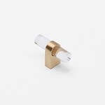 Hesse - Acrylic and Brushed Brass T-Bar Pull - Architectural Hardware - Acrylic and Brushed Brass T-Bar Pull