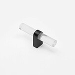 Hesse - Acrylic and Matte Black Brass T-Bar Pull - Architectural Hardware - Acrylic and Matte Black Brass