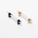 Hesse - Acrylic and Brushed Brass T-Bar Pull - Architectural Hardware - Acrylic and Brushed Brass T-Bar Pull