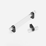 Hesse - Acrylic and Matte Black Brass T-Bar Pull - Architectural Hardware - Acrylic and Matte Black Brass