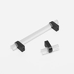 Hesse - Acrylic and Matte Black Brass T-Bar Pull - Architectural Hardware - Acrylic and Matte Black Brass