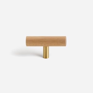 Torgny - Beech Wood and Matte Brass Pull - Architectural Hardware - Matte Brass