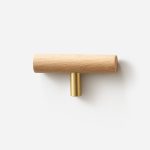 Torgny - Beech Wood and Matte Brass Pull - Architectural Hardware - Matte Brass