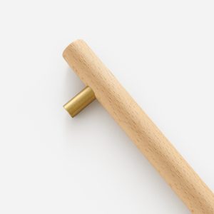 Torgny - Beech Wood and Matte Brass Handle - Architectural Hardware - Matte Brass