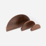 Loch - Walnut Wood Half Moon Handle - Architectural Hardware - Walnut Wood Half Moon Handle