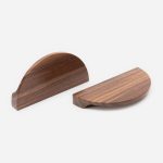 Loch - Walnut Wood Half Moon Handle - Architectural Hardware - Walnut Wood Half Moon Handle