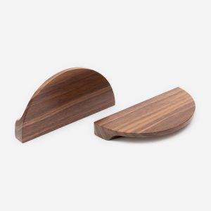 Loch - Walnut Wood Half Moon Handle - Architectural Hardware - Walnut Wood Half Moon Handle