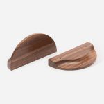 Loch - Walnut Wood Half Moon Handle - Architectural Hardware - Walnut Wood Half Moon Handle