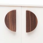Loch - Walnut Wood Half Moon Handle - Architectural Hardware - Walnut Wood Half Moon Handle