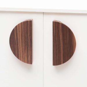 Loch - Walnut Wood Half Moon Handle - Architectural Hardware - Walnut Wood Half Moon Handle