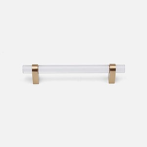 Hesse - Acrylic and Brushed Brass Handle - Architectural Hardware - Acrylic and Brushed Brass Handle