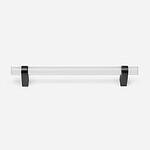 Hesse - Acrylic and Matte Black Brass Handle - Architectural Hardware - Acrylic and Matte Black Brass Handle