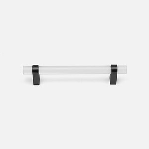 Hesse - Acrylic and Matte Black Brass Handle - Architectural Hardware - Acrylic and Matte Black Brass Handle