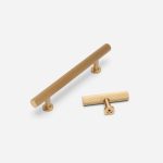 Qena -  Linear Brushed Brass Pull - Architectural Hardware - Linear Brushed Brass Pull