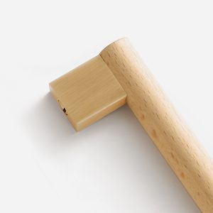 Nice - Beech Wood and Matte Brass Handle - Architectural Hardware - Wood and Matte Brass Handle