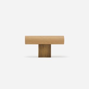 Nice - Beech Wood and Matte Black Brass Handle - Architectural Hardware - Beech Wood and Matte Black Brass Handle