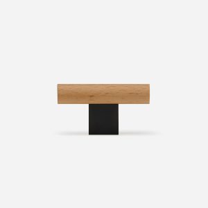 Nice - Beech Wood and Matte Black Brass Handle - Architectural Hardware - Beech Wood and Matte Black Brass Handle